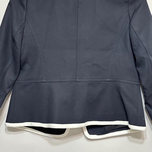 Talbots Military Peplum Jacket Womens 2P Black Gold Button Cotton Classic Preppy - Picture 6 of 15